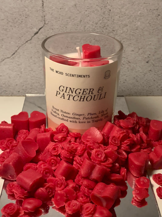 Hearts n’ Flowers: Ginger & Patchouli - Wick'd Scentuals Candle Co.
